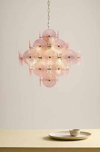 Jotex AVARO Deckenlampe modern in Gold/Messing mit Glas und Marmor, Durchmesser: 60 cm - Bild 1