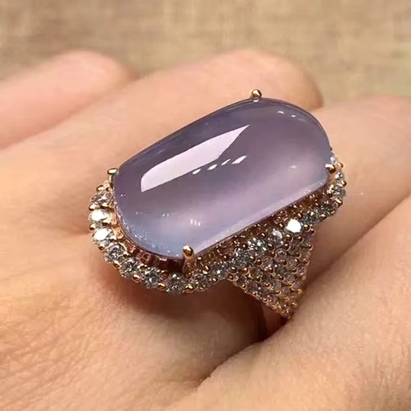 Huitan Ringe, Imitation Mondstein, Zirkonia, Roségold, Damen - Bild 2