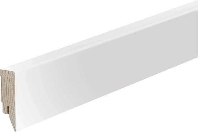Kosche Sockelleiste Topline aus Nadelholz mit Clipfräsung, Farbe: Weiß, B: 240 cm, H: 58 mm, T: 16 mm - Bild 1