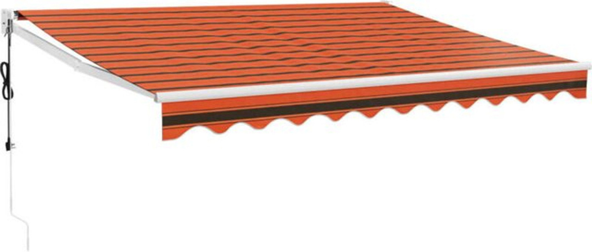 Elektrische Markise von Vidaxl in Orange und Braun mit Kurbel, B/H: 300 x 250 cm - Bild 1