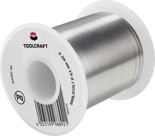 TOOLCRAFT Lötzinn Sn99,3Cu0,7 bleifrei in Silber, 100 g, 0,5 mm - Bild 1