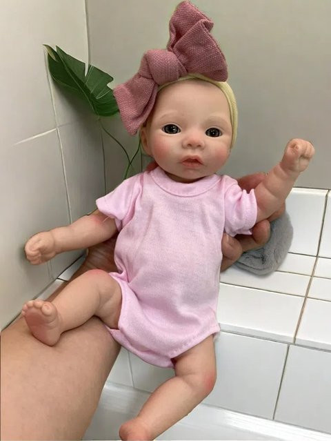 Aizwa Reborn Girl Puppe, Silikon, 25,4 cm, Rosa / Pink - Bild 1