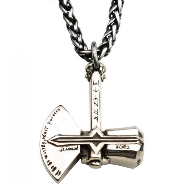 Halskette mit Anhänger Thor-Axt, silber, Herren - Bild 1