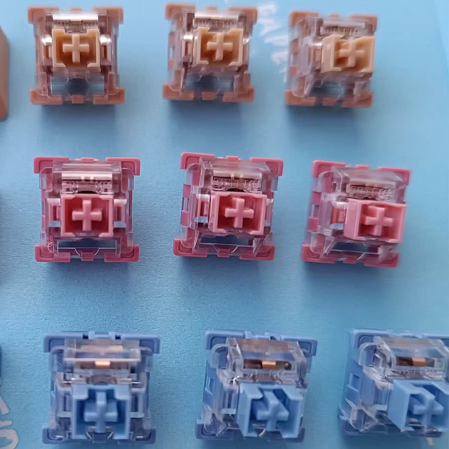 Outemu Milk Peach Tea Mechanische Tastaturschalter Pink 3-Pin Silent Linear Tactile Gaming MX Switches - Bild 2