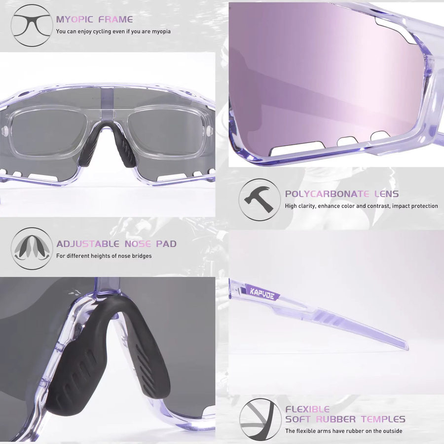 KAPVOE Sportsonnenbrille, Vollrand, Unisex, Wrap - Bild 4