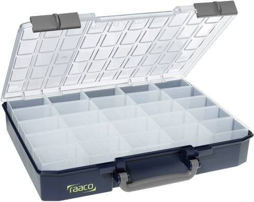 raaco CarryLite 80 Sortimentskoffer Blau mit 25 Fächern B: 41,3 cm, H: 7,9 cm, T: 33,0 cm - Bild 1