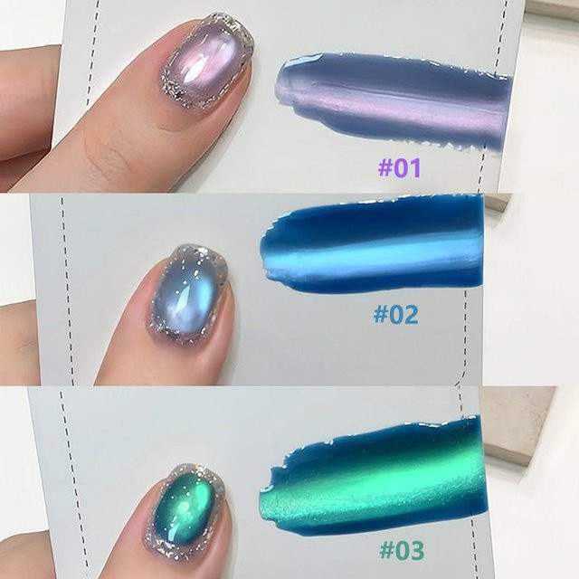 MIANEL NAIL Magnet-Gel-Nagellack, Blau, Schimmernd, 12 ml - Bild 1