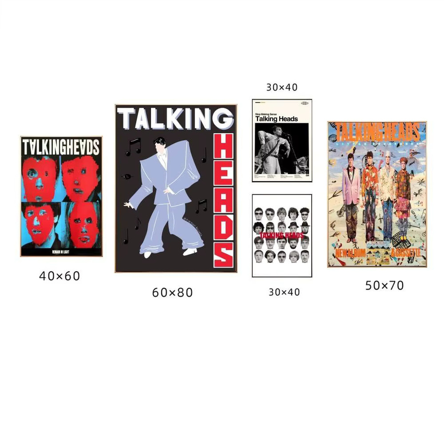 Talking Heads Psycho Killer Vintage Punk Poster als mehrfarbige Wandkunst aus Papier - Bild 6