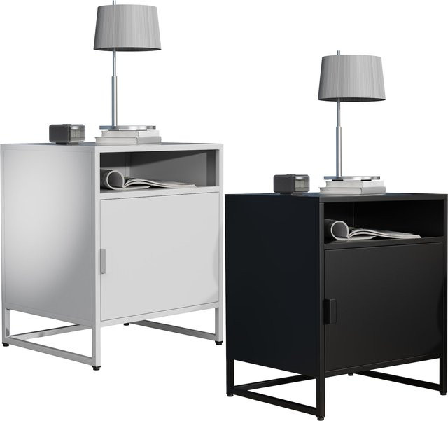 VCM Nachtschrank Flokas L im Industrie Style Design, H x B x T: 55 x 45 x 40 cm - Bild 1