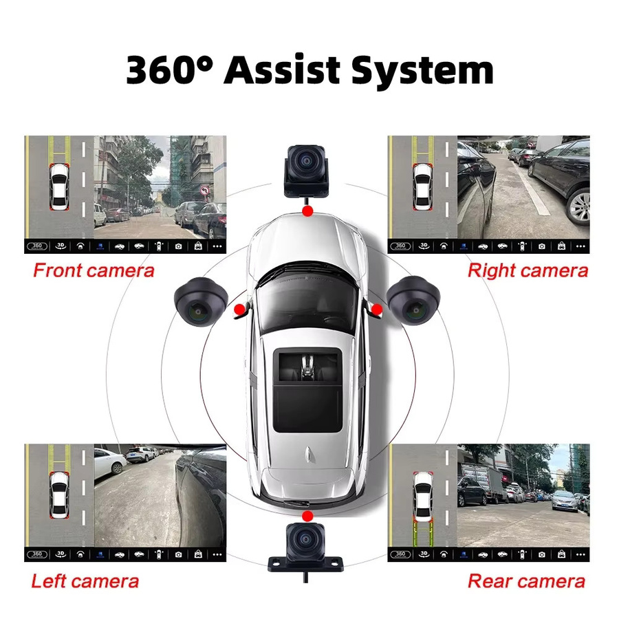 kebidumei 360-Grad-Autokamera Panorama-Rundumkamerasystem mit AHD-Nachtsichtfunktion in Schwarz - Bild 4