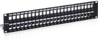 equip Keystone Patch Panel Kat.6A 48 Port geschirmt unbestückt Schwarz - Bild 1