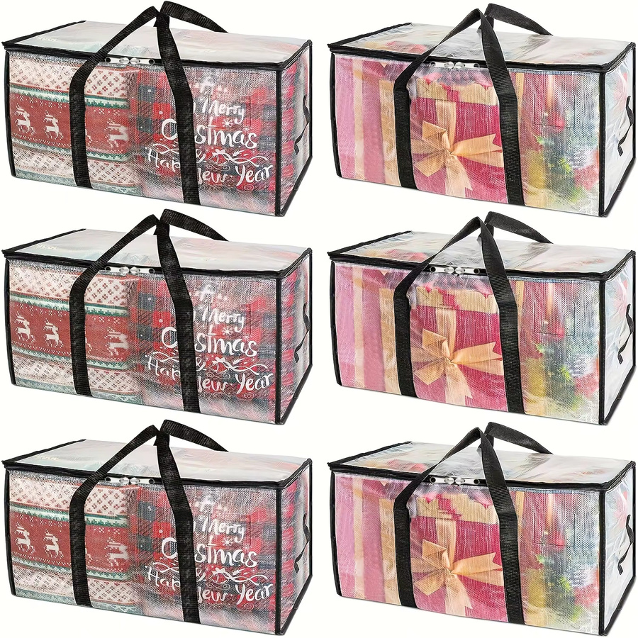 Transparente Aufbewahrungstasche aus Kunststoff mit großem Fassungsvermögen für Kleidung, Decken und Handtaschen, B/H/T: 68 x 38 x 0 cm - Bild 4
