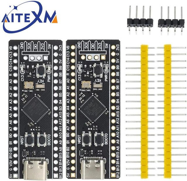 AITEXM ROBOT Entwicklungsboard STM32F401 STM32F411 in Schwarz mit ST-LINK V2, 84 MHz und 64 KB RAM - Bild 1