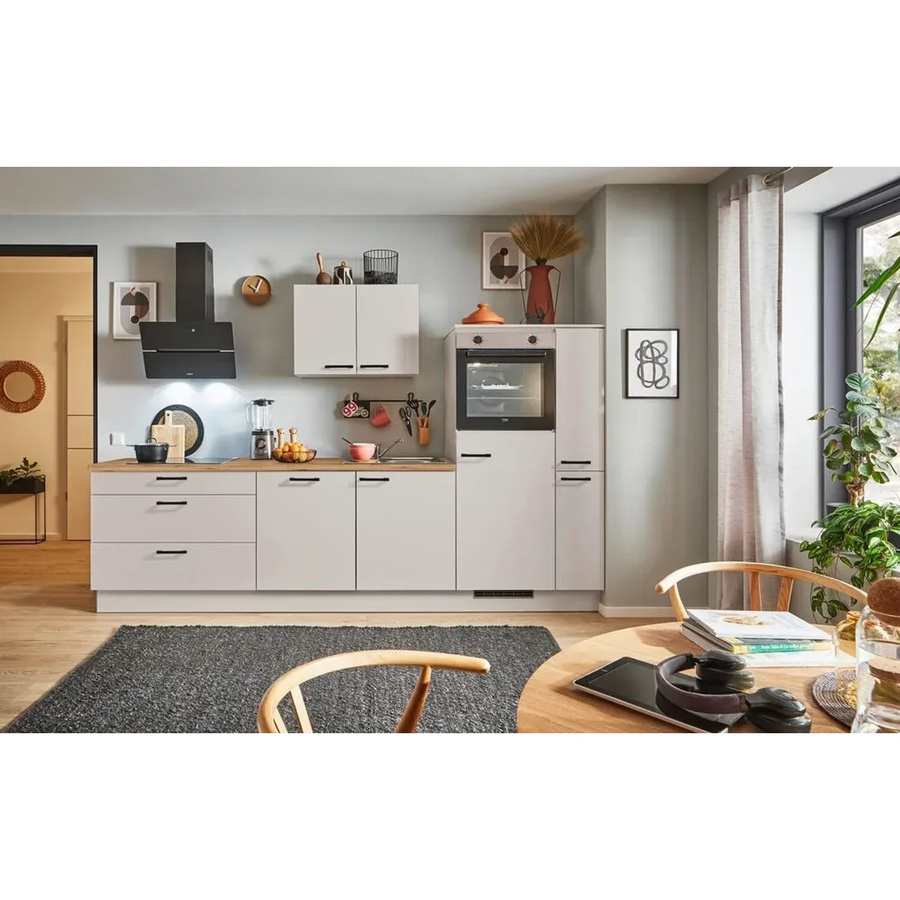 pino Küchenzeile Kaschmirgrau mit 1 Seitenschrank und Anschlag rechts, Breite: 280 cm, Höhe: 174 cm, Tiefe: 60 cm - Bild 2