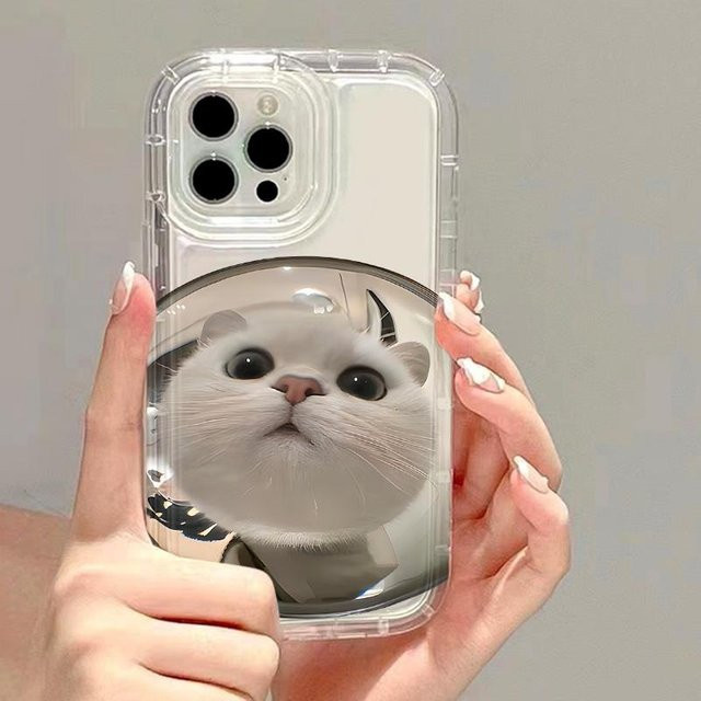 TUNEDEE Katzen Handyhülle für iPhone 11 bis iPhone 16 Pro Max, transparent, weiche Airbag Schutzhülle - Bild 1