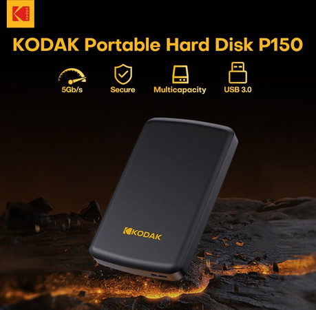 Kodak P150 Externe Festplatte USB 3.0 HDD mit 1 TB Speicherplatz in Schwarz