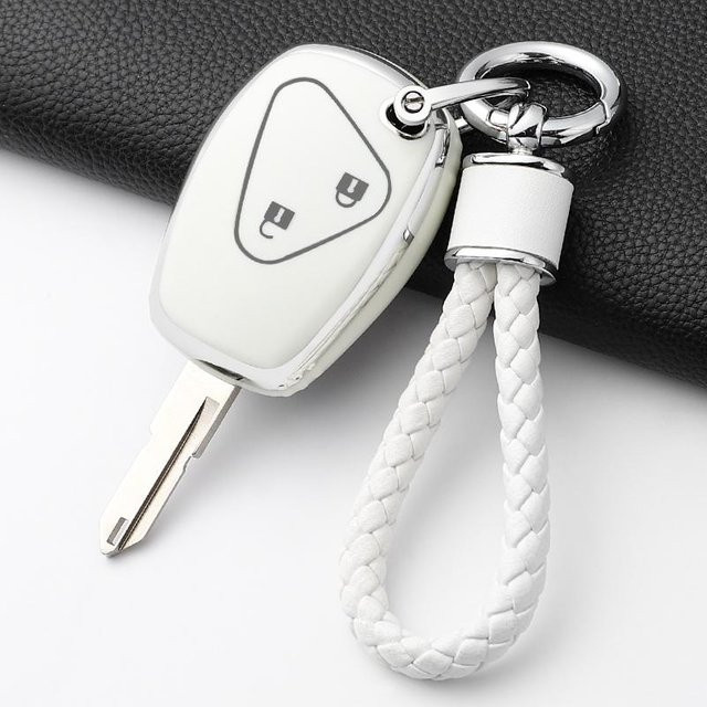 Moderne TPU Schlüsselhülle in Weiß für Renault und Dacia Modelle wie Megane, Espace, Laguna, Duster, Logan, Sandero, Fluence, Clio und Kangoo - Bild 1