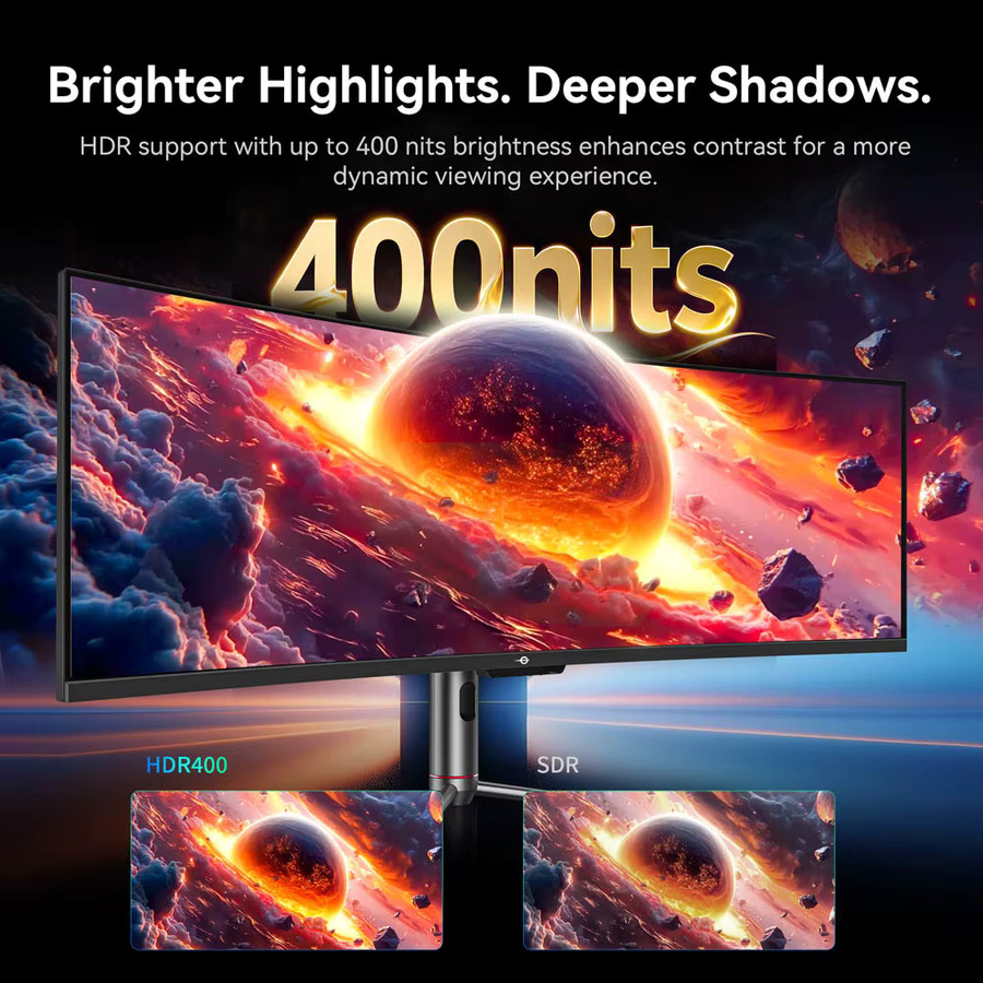 Titan Army C49C1S 49 Zoll Curved Gaming Monitor Dual QHD 5120x1440 240Hz 1ms MPRT HDR400 KVM PIP PBP USB-C 65W 1800R Ultra-Breitbildschirm Schwarz - Bild 4