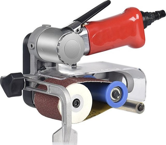 Pneumatische Drahtziehmaschine mit flachem Polierband aus Edelstahl und Metall für Tischbetrieb, Farbe: Grün - Bild 1