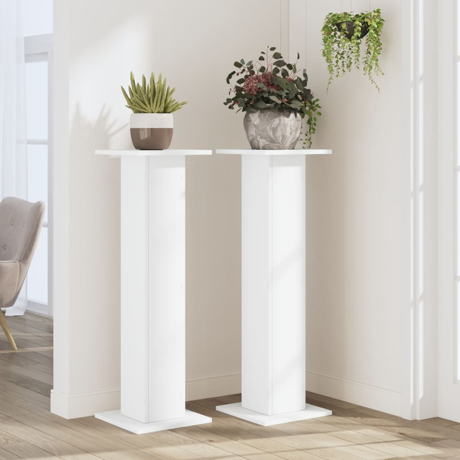 vidaXL Pflanzenständer 2er Set Weiß B/T/H: 30 x 30 x 95 cm - Bild 2