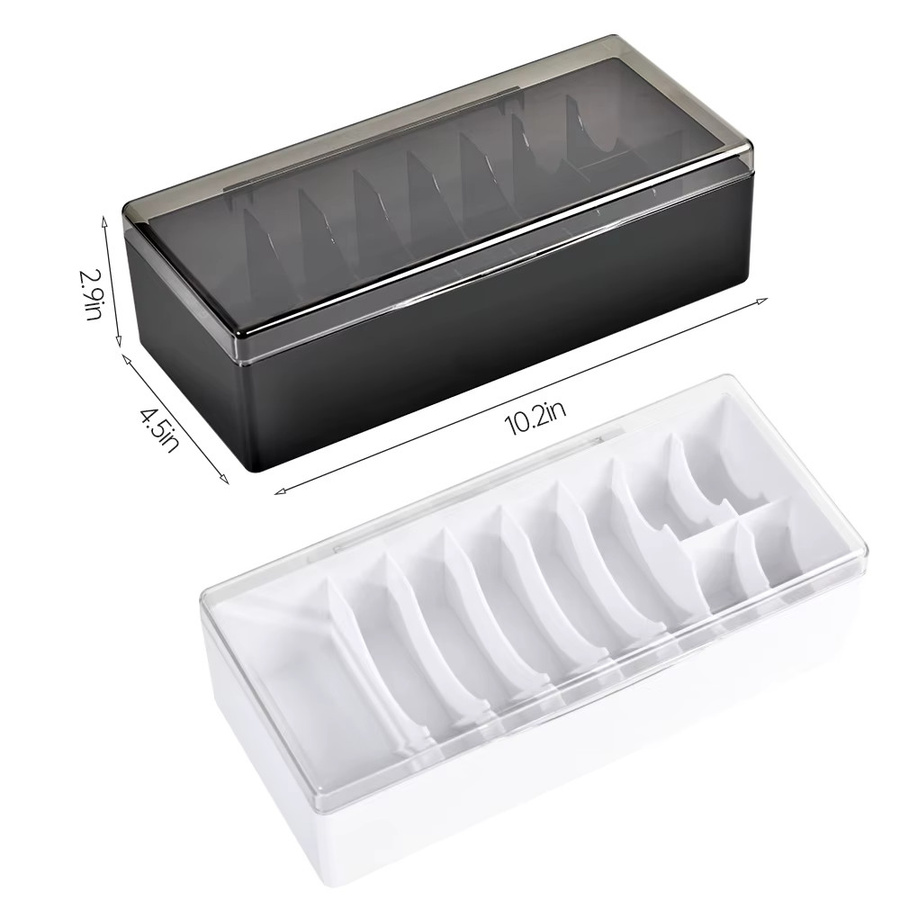 Weiße 10-Gitter-Aufbewahrungsbox aus Kunststoff als Bastel-Organizer und Behälter für Nagelzubehör und Beauty-Professionals - Bild 4