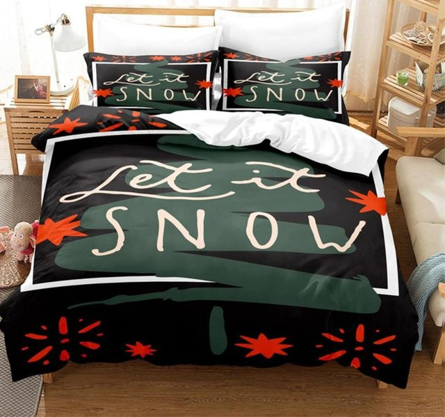 Weihnachtsbettwäsche-Set mit 3D-Digitaldruck und kreativem Design, 3-teiliges Bettwäsche-Set inklusive 2 Kissenbezügen, B/H: 135 x 200 cm - Bild 1