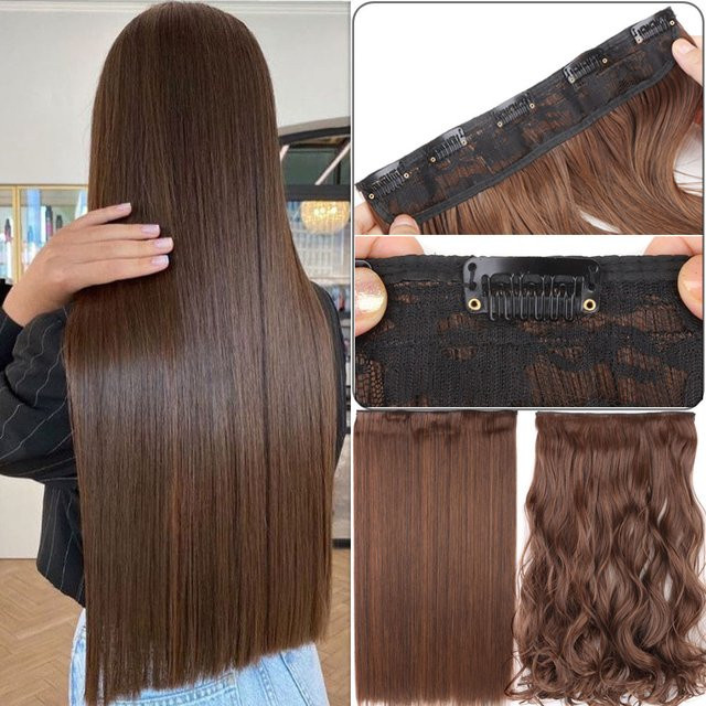 Colorful Girl Haarverlängerung, synthetisch, lang, gerade gewellt, 5 Clips, Damen - Bild 1