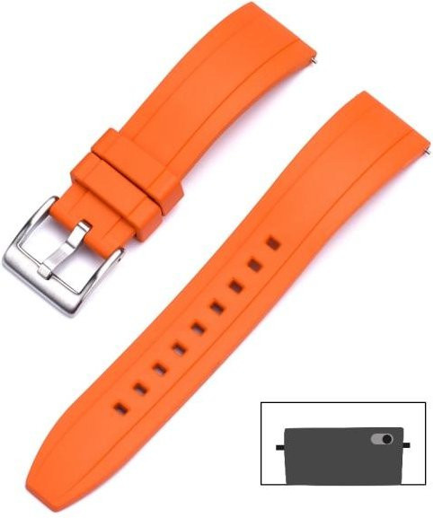 Allbestart Uhrenarmband FKM-Gummi, Kautschuk, 22 mm, orange, Herren - Bild 1