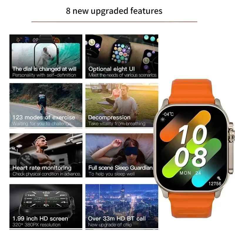 OLPAY Smartwatch, Schwarz, Silikon, Unisex, Wasserdicht - Bild 3