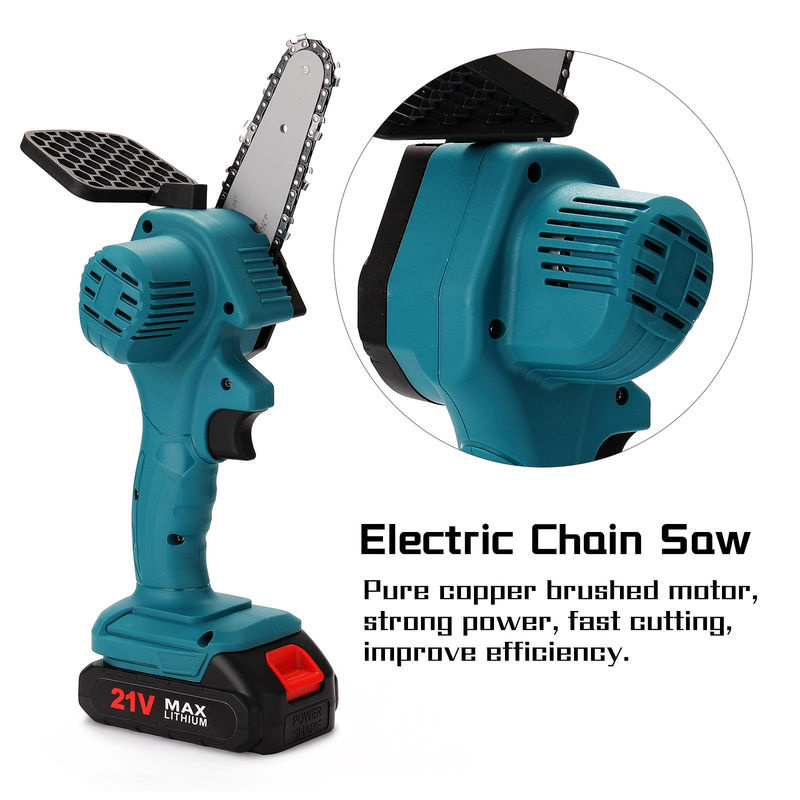 Aimo Tragbare elektrische Astsäge, wiederaufladbare einhändige Minisäge für die Holzbearbeitung mit EU-Stecker - Bild 4