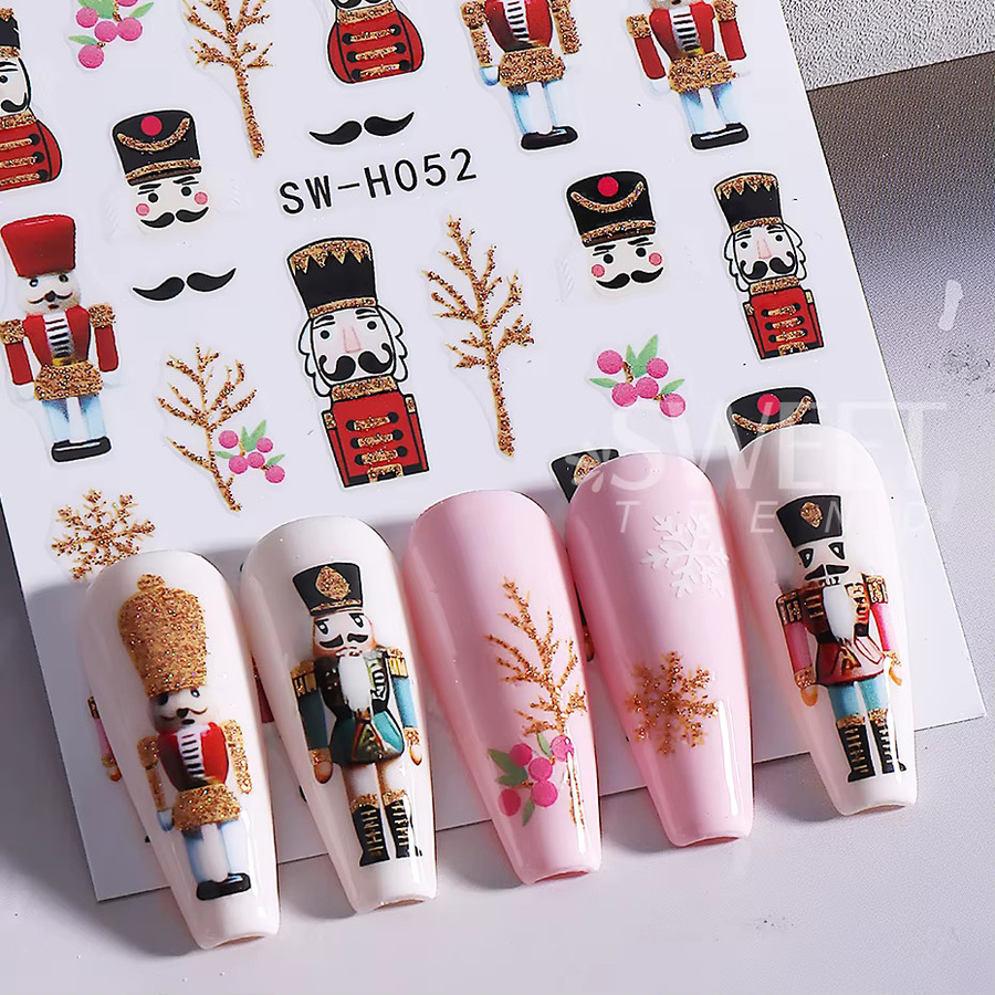 SWEET TREND Nagelaufkleber, 2 Stück, Schimmernd, Weihnachten Design - Bild 3