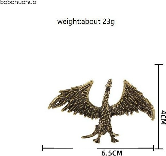 Yiran Furniture Phönix Statue aus massivem Messing als Desktop Ornament in Schwarz und Gold für Feng Shui Dekorationen - Bild 1