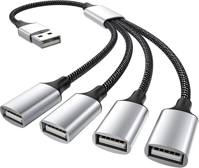 OULLX USB-Kabel-Splitter mit USB-A Anschlüssen als OTG-Ladedocking und HUB-Erweiterung für Computer und Ladegeräte - Bild 1