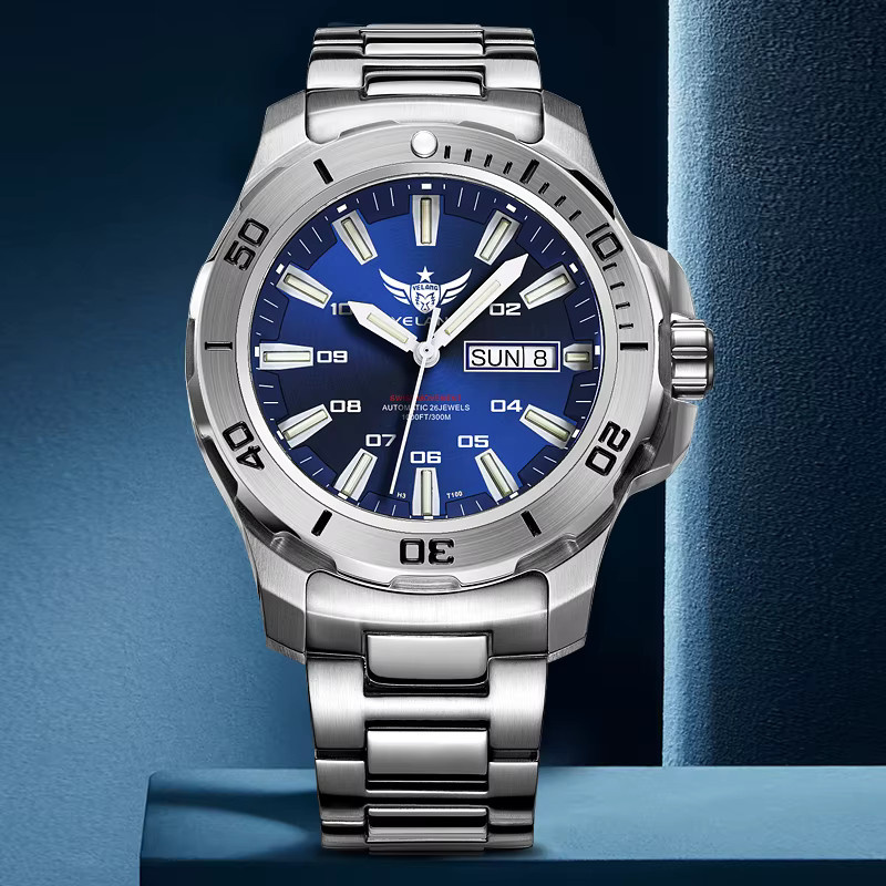 Yelang Armbanduhr Automatik, Edelstahl, 44 mm, Blau, Herren - Bild 3