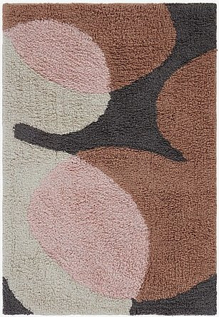 Jotex Badematte DELORES in Braun und Mehrfarbig, Rechteckig, Modernes Grafikdesign, Waschbar und Rutschfest aus Baumwolle - Bild 1