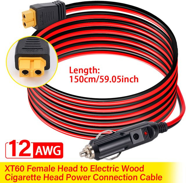 ALLPOWERS XT60 auf Auto-Zigarettenanzünder-Adapterkabel 12AWG, Länge: 1,5 m, 30 A für Ecoflow Delta/River und ALLPOWERS R600 R1500 R2500 S2000 Pro - Bild 1