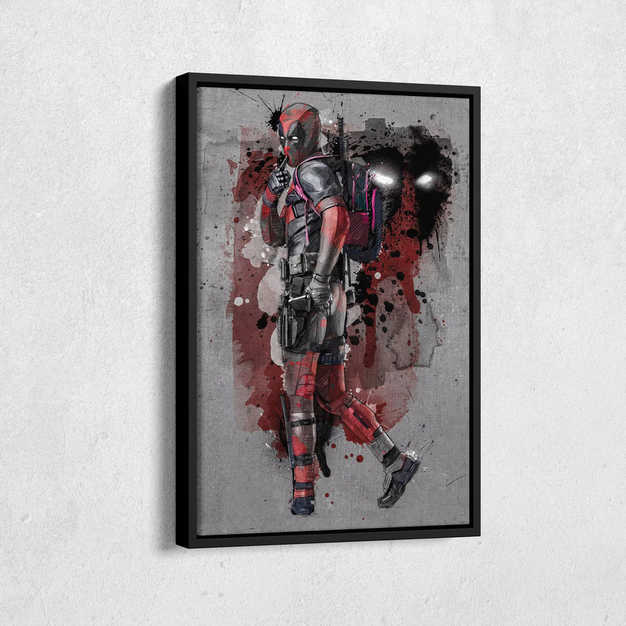 KAYOU Deadpool Poster Marvel Comics Gerahmte Wandkunst als Leinwanddruck in Rot - Bild 2