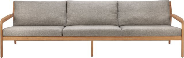 Ethnicraft Jack Outdoor Sofa 3-Sitzer aus Teakholz in Braun mit Armlehnen und Polstern - Bild 1