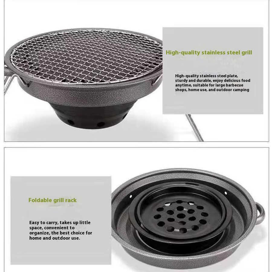 KOSUN Holzkohle-Grill aus Edelstahl für Outdoor und Camping, Tischgrill B/T/H: 32,0 x 32,0 x 21,0 cm - Bild 3