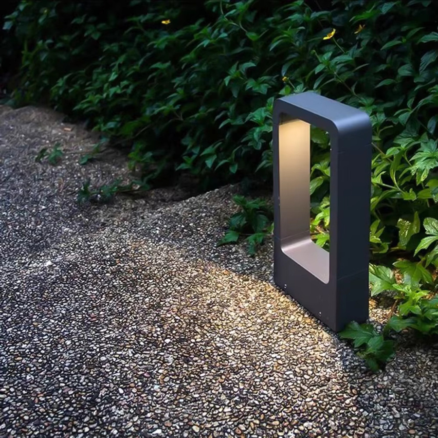 Feiyunlux LED Gartenleuchte Up-Down in Schwarz, Rechteckige Aluminium Rasenleuchte mit IP65 Wasserschutz und Warmweißem Licht - Bild 3