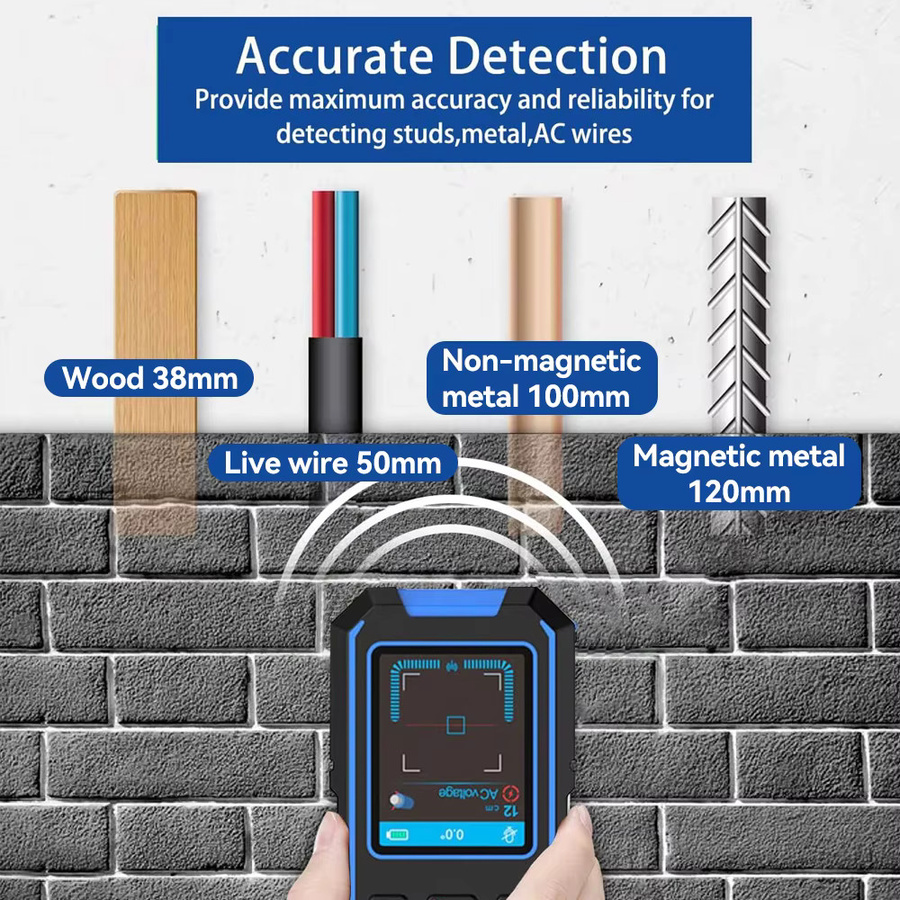 NOYAFA NF-518 Metalldetektor und Stud Finder in Schwarz zur professionellen Wandsuche für Metall, Holz und elektrische Leitungen - Bild 2