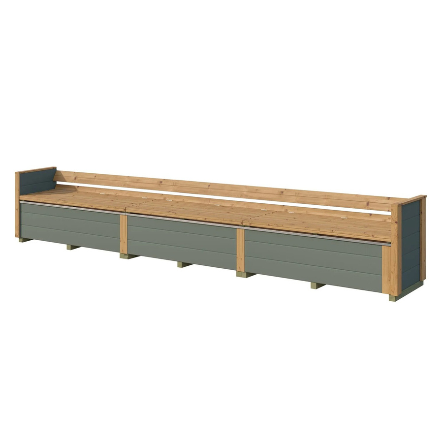 Weka Sitztruhe Killarney aus europäischer Fichte in Grau-Grün und Eiche, B: 300 cm, T: 52 cm, H: 63 cm - Bild 2