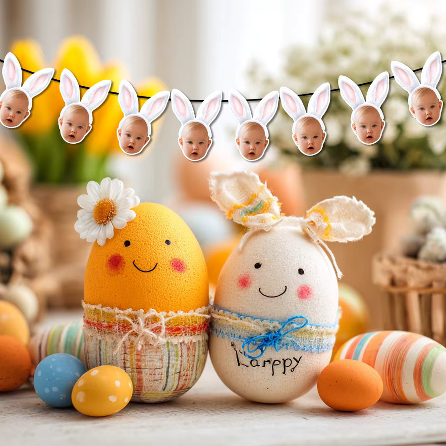 Cyuan Party-Dekorationsset mit Kaninchen-Motiv für Babyparty und Geburtstag, buntes Set aus Banner, Aufklebern, Kuchendekoration und Strohhalmen aus Papier - Bild 3