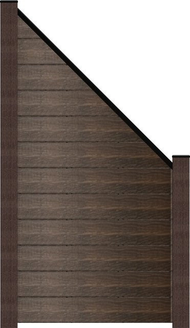GroJa Steckzaun Solid BPC Abgeschrägt in Walnuss, B/H: 180 x 90 cm, Dicke: 1,9 cm - Bild 1