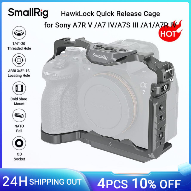 SmallRig Hawklock Quick Release Cage für Sony Alpha 7R V, Alpha 7 IV, Alpha 7S III und Alpha 1 in Schwarz - Bild 1