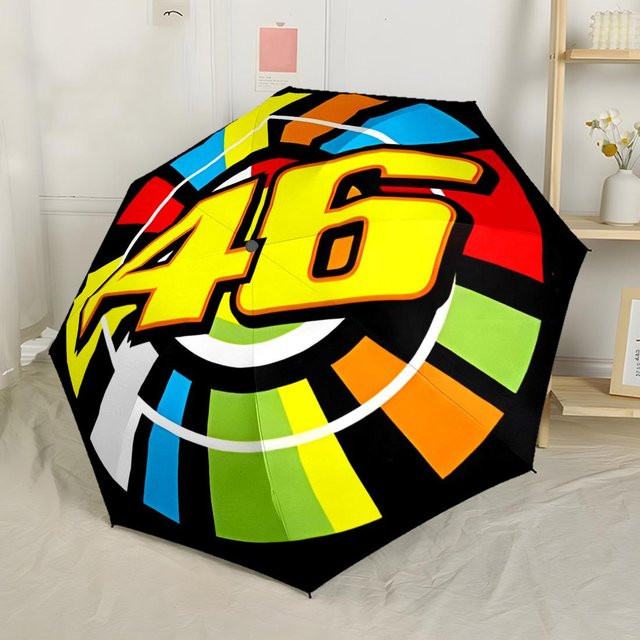 DenDwelling Automatischer Outdoor-Regenschirm Rennlegende 46 in Multicolour mit 8 Rippen und robustem Einzieh-Design - Bild 1