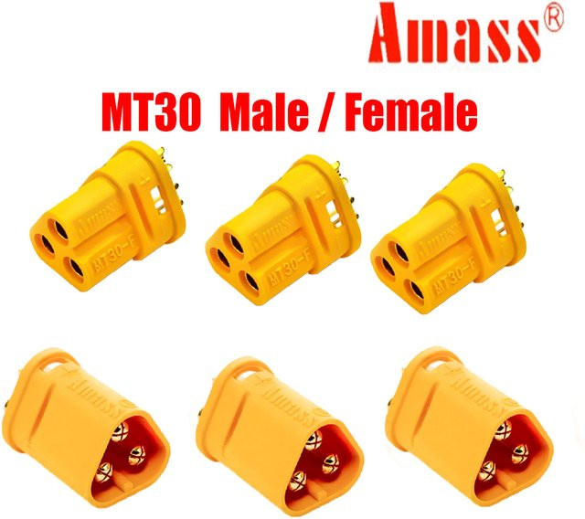 AMASS MT30 3-Pin Steckverbinder 2mm in Gelb für RC ESC und Lipo-Akkus - Bild 1