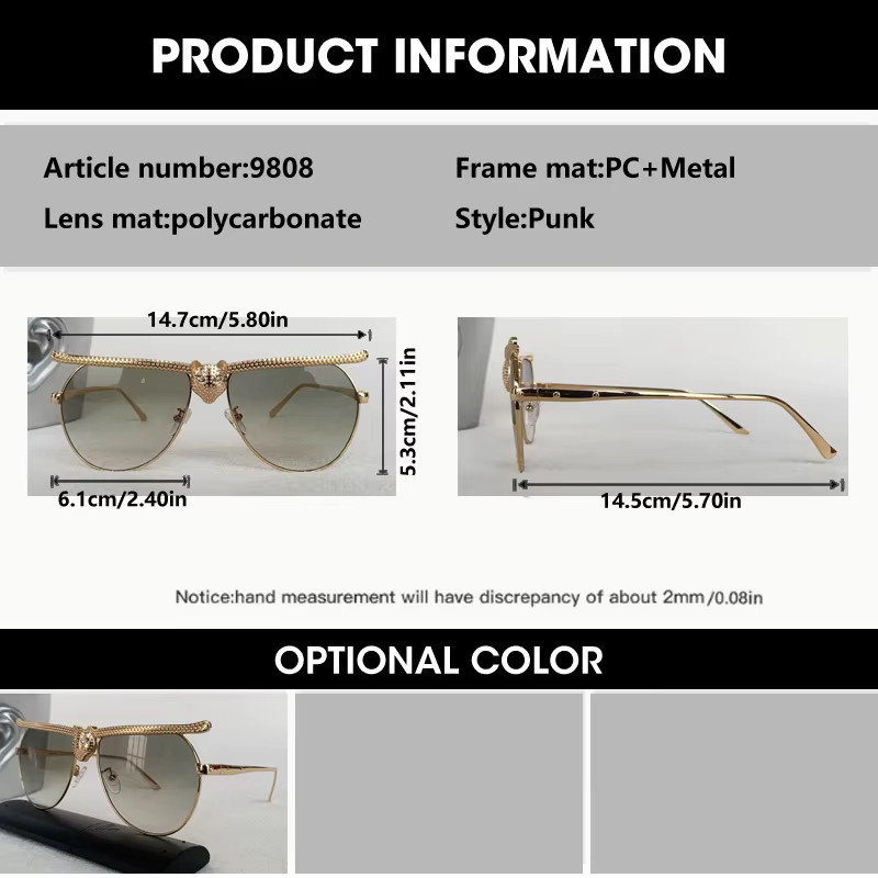 OCYCO Sonnenbrille, oval, Unisex, Metall, gold - Bild 2