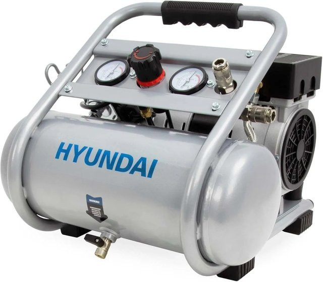 HYUNDAI Silent Kompressor SAC75008 Ölfrei in Grau und Silber mit 750 W und 9 bar - Bild 1