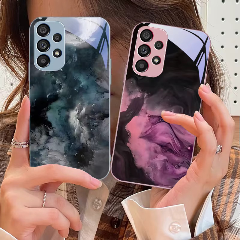 Samsung Galaxy Handyhülle mit gehärtetem Glas und geometrischem Farbverlauf in Multicolour - Bild 1